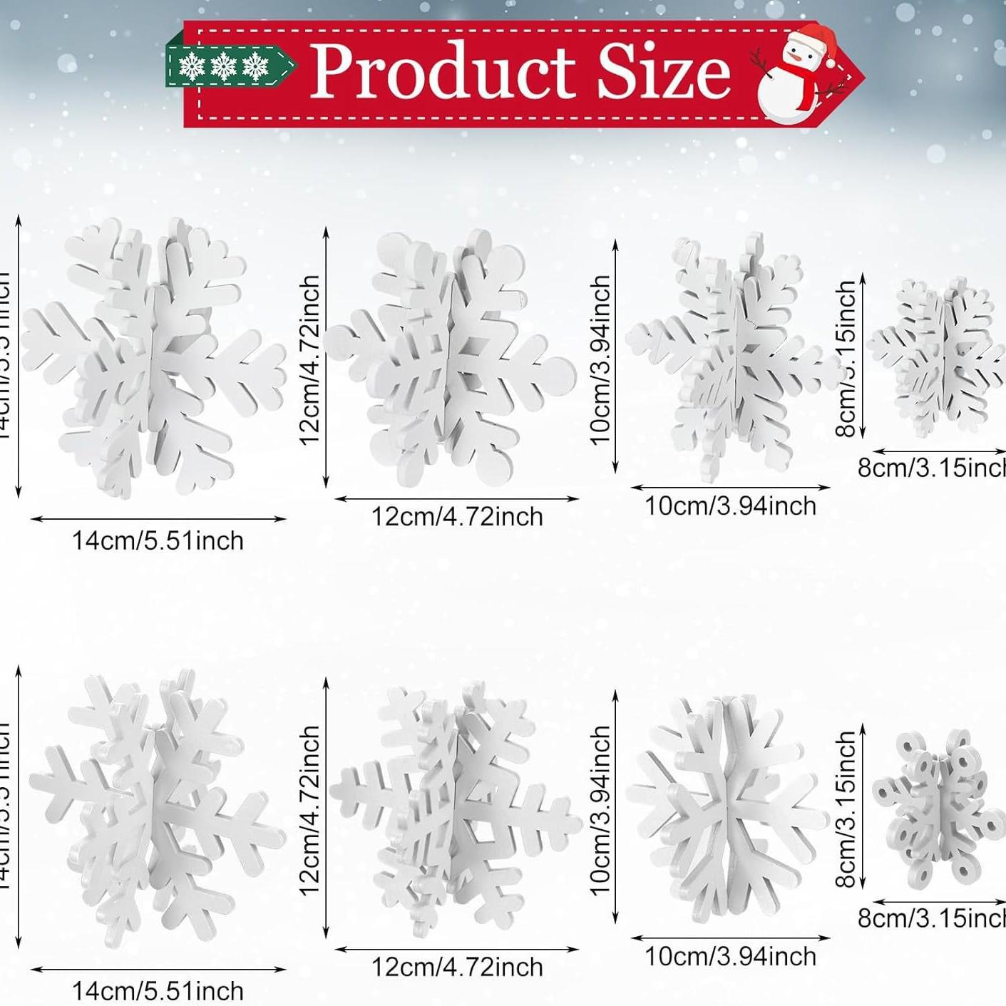 

3D Деревянное украшение в виде снежинки для многоярусного подноса и центрального элемента для вечеринки