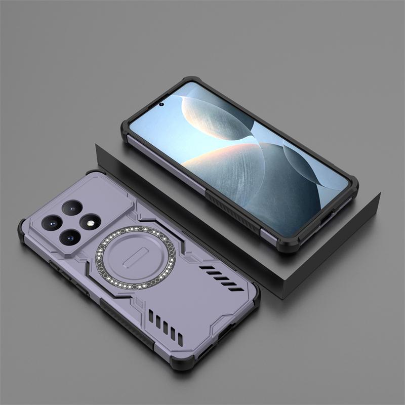 Armor Case For Xiaomi Poco X6 Pro Magnetic Adsorption Wireless Charge Cover Poco X6 F6 F7 Pro F7 Ultra Case For Poco X6 Pro Case