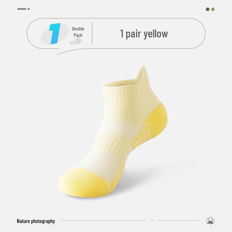 

Women s Spring & Autumn Running Socks - Short, Thickened Terry Bottom for Outdoor Sports One Size 35-39 жовтий