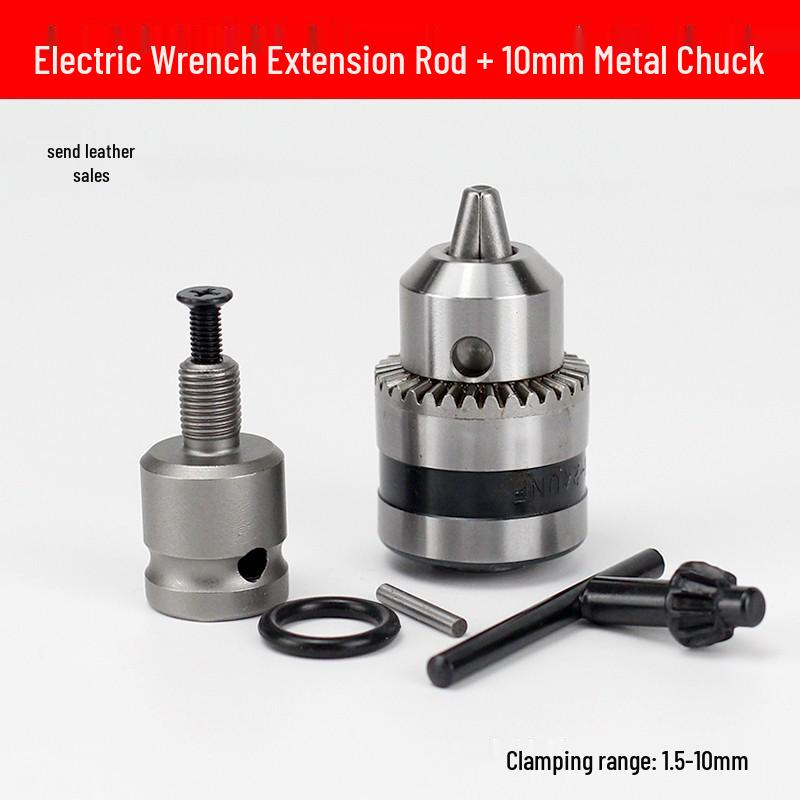 Electric to Air Impact Wrench Converter: 1/2" to 1/4" Hex Bit Adapter with Telescopic Spring Sleeve.
