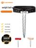 Competition Training Weightlifting Belt with Lumbar Support and Chain for Hanging Barbell Plates