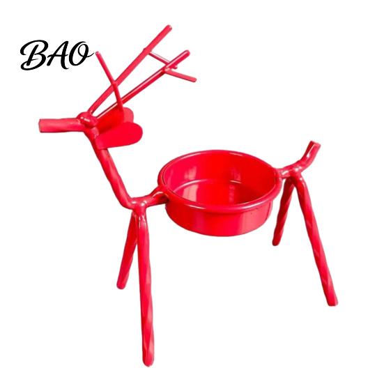 Durable Iron Craft for Bedroom Deer Shape Candle Holder, Metal Tealight Stand Dining Table Wedding Vintage Style Ornament Centerpiece, Decorative