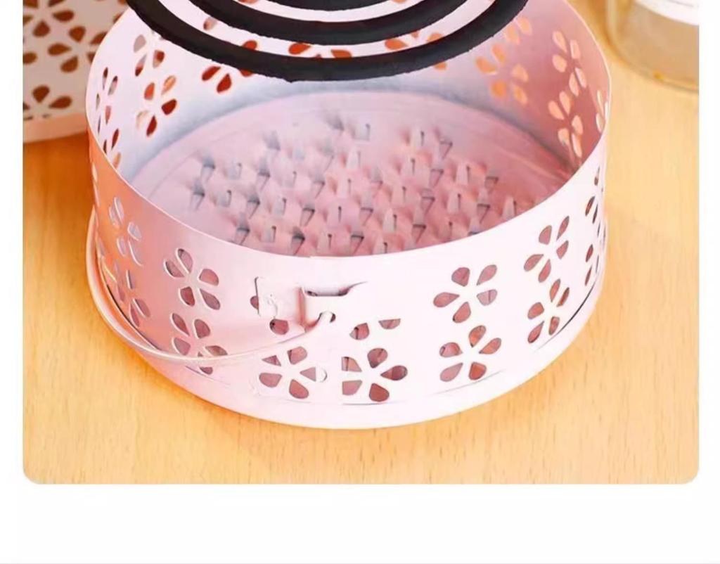 Fireproof Stainless Steel Mosquito Coil Holder with Lid and Ash Catcher
