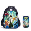 Ben10 Omnitrix Transformation Printing Two-Piece Set Elementary School Shoulder School Bag Large Capacity Grid Pencil Case Combination