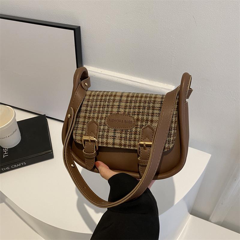 

Ретро мода тренд клетчатая сумка для женщин большой емкости весенняя мода пригородная сумка через плечо одно плечо женская