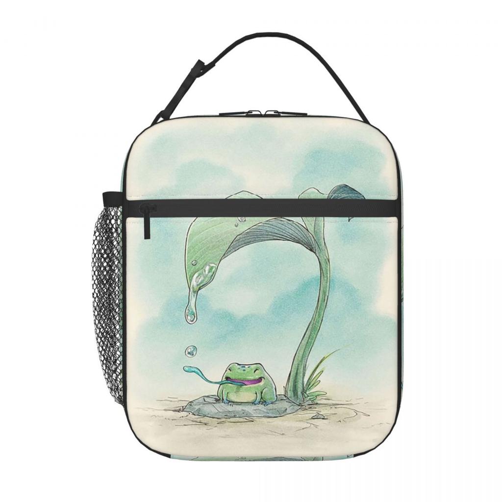Sac à lunch isotherme Design Grenouille Mignonne sous Feuille Pluie pour Enfants École Glacière Boîte Thermique Alimentaire Sac fourre-tout Boîtes à lunch portables Contenant