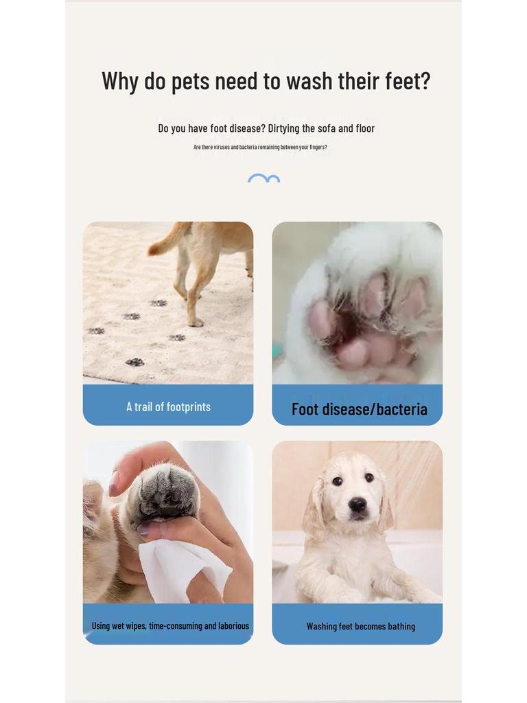 Automatic Pet Foot Washer for Dogs & Cats - Electric Cleaner for Beauty Care