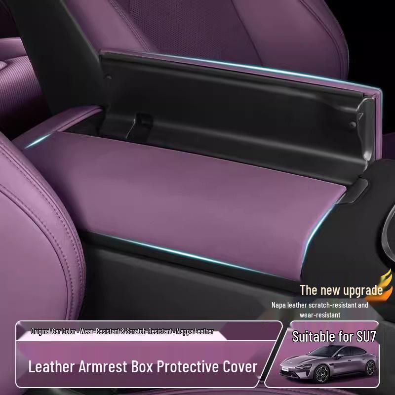 Xiaomi SU7 Armrest Box Leather Protective Cover for Car Interior