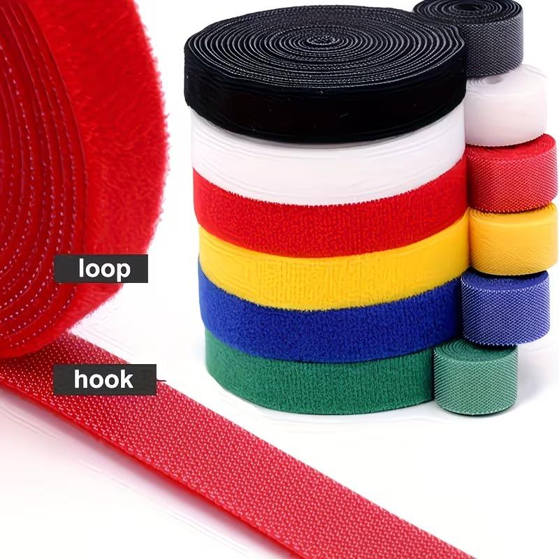 1pc 5m/196.85in Multi Colored Reusable Hook and Loop Fasteners for Cable Management and Organization