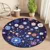Floral Bohemian Style Flannel-printed Round Floor Mats Are Slip-resistant Suitable Living Room Bedroom Terrace Garden Carpets