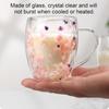 Transparent Dried Flowers Glass Mugs Anti-Scalding Coffee Mug Simple Flower Cup  Home&Office