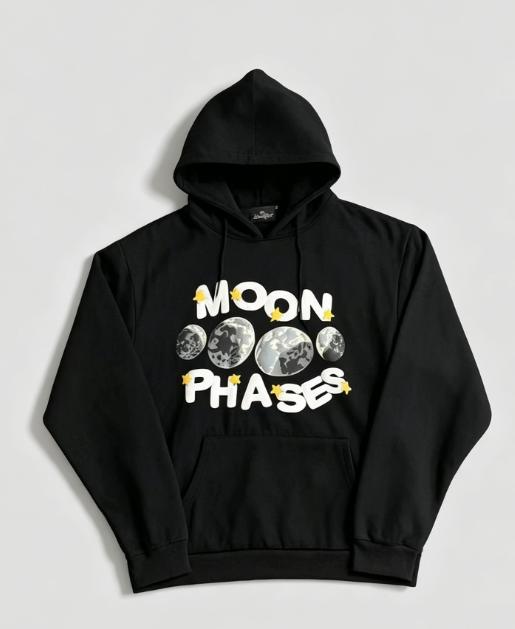 MeiChao BrokenPlanet Foamed Letter Print Autumn and Winter Fleece Lined Casual Unisex Hoodie