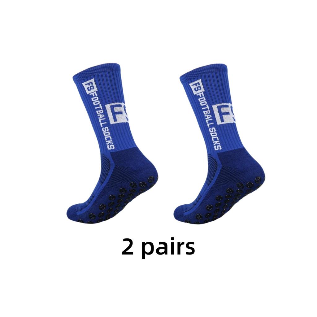 2 Pairs Non Slip Football Socks Mens Friction Gasket Tube Running Ice Snow Hiking Sports Over Knee Stockings Basketball Socks