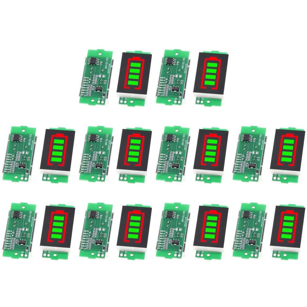 1/2/3/4/6/7/8S Lithium Batterie Kapazitätsanzeige Modul LED Anzeige Elektrofahrzeug Batterie Leistungstester 4 Abschnitte 3-34V 5mA