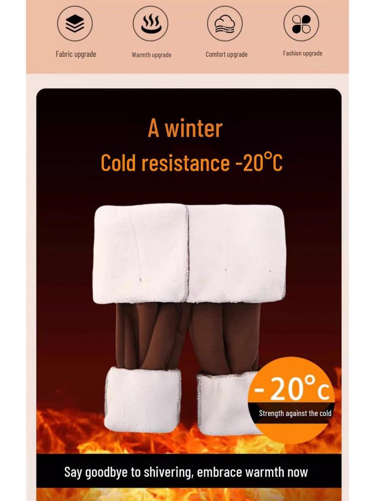 Girls' Fleece-Lined Lambswool Winter Pants: Thick, Warm, One-Piece Casual Wear for Middle and Big Kids