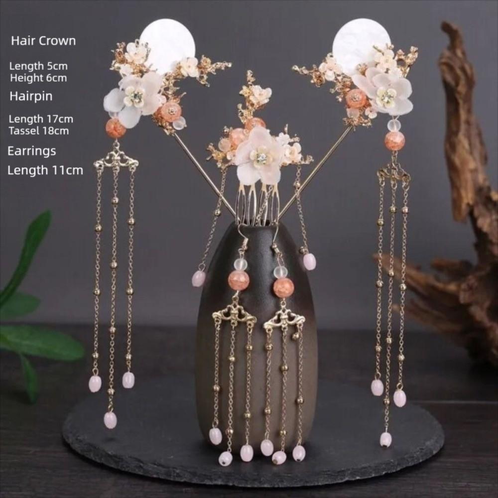 Traditional Chinese Hanfu Hair Accessories Retro Haircomb Bridal Headdress Luxury Long Fringed Hair Clip Hairpins Cosplay