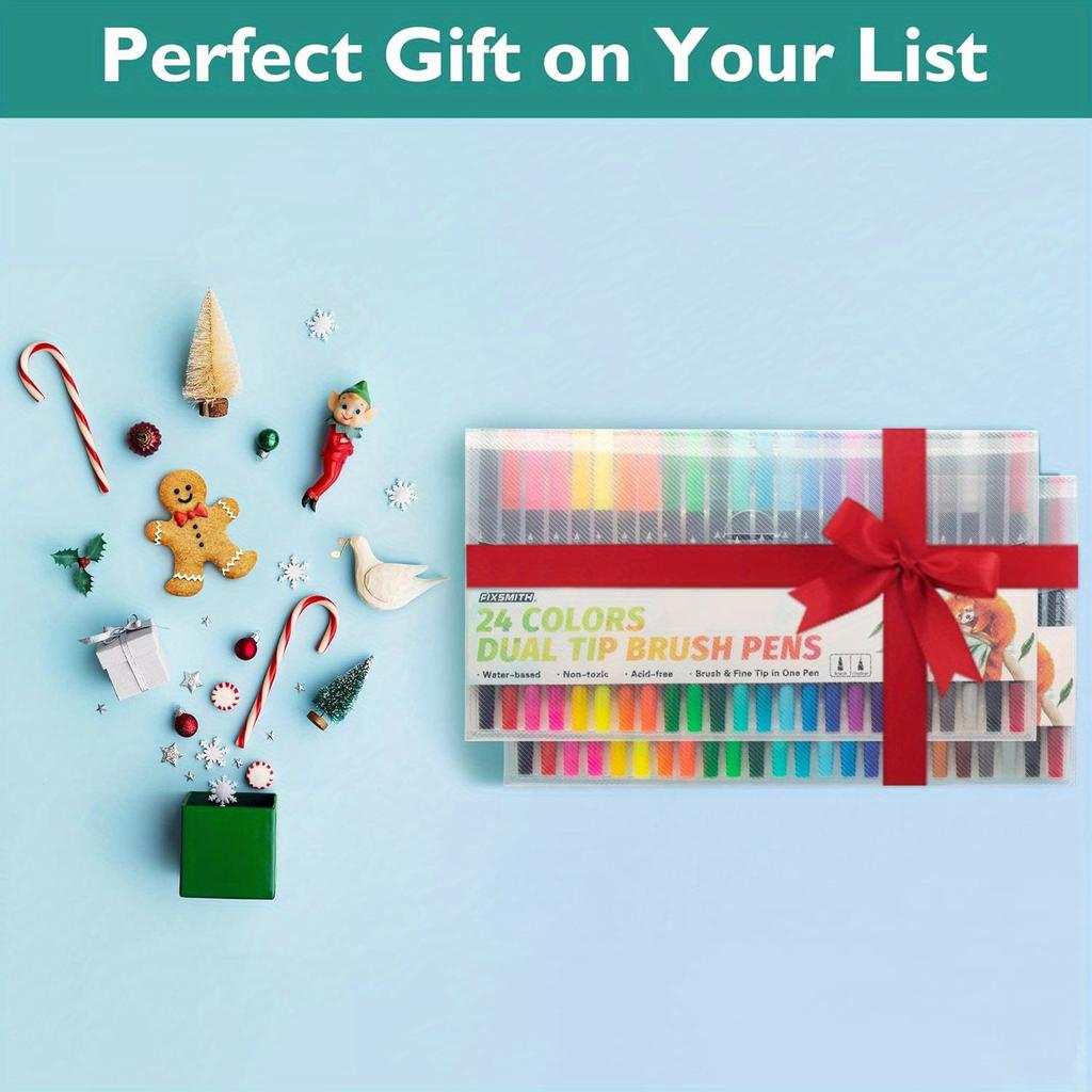 Dual Brush Markers Pens, 72Colors Dual Tip(Fineliner & Brush) Art Markers, Artist Coloring Marker Set for Adult Coloring Books No Bleeding