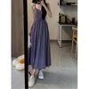 French Retro Purple Suspender Dress for Women's Summer High-end Feeling, Waist and Thin Figure, Seaside Vacation Dress