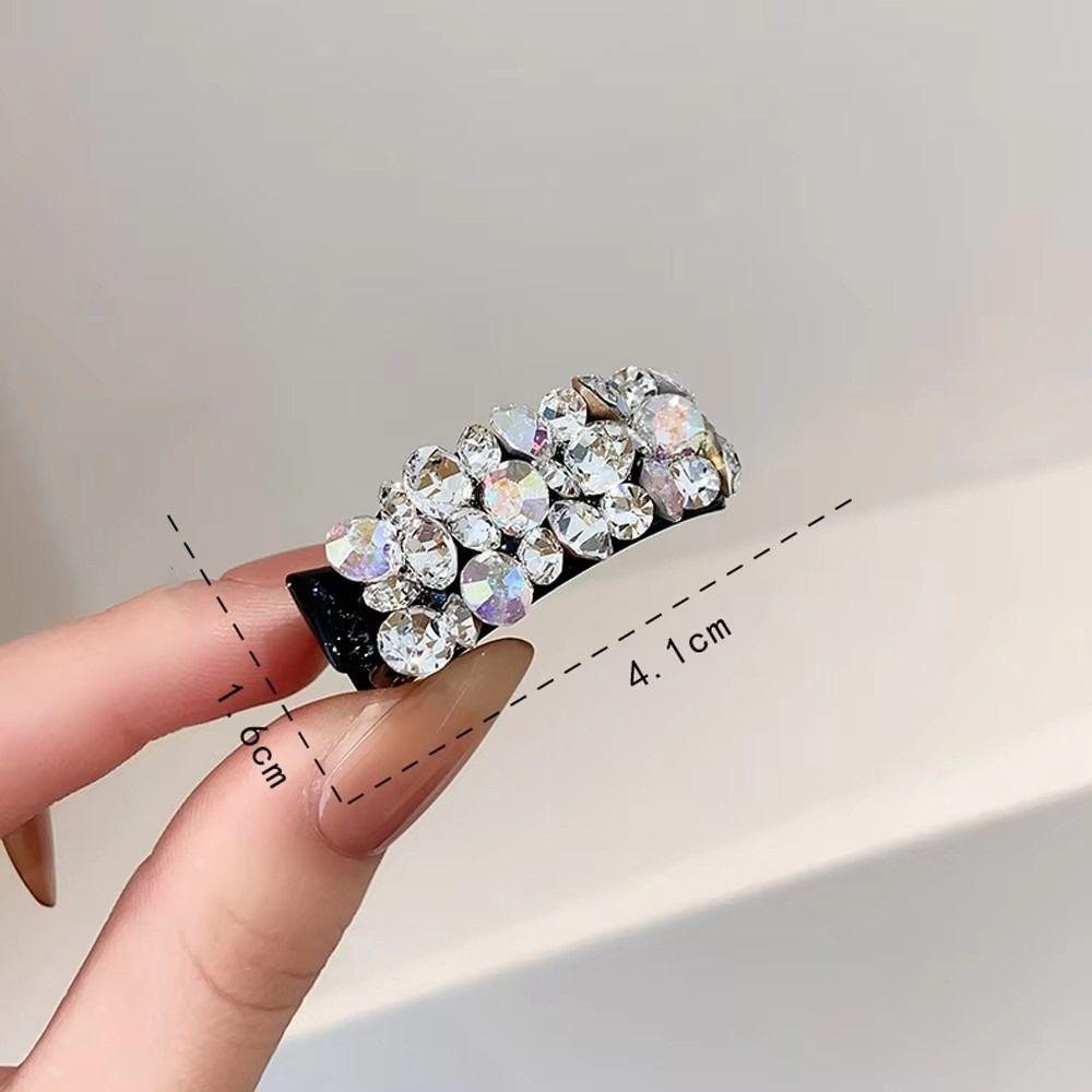 1pcs Colorful Rhinestone Duckbill Hairpin Acetate Material Small Side Clip Bangs Ponytail Holder