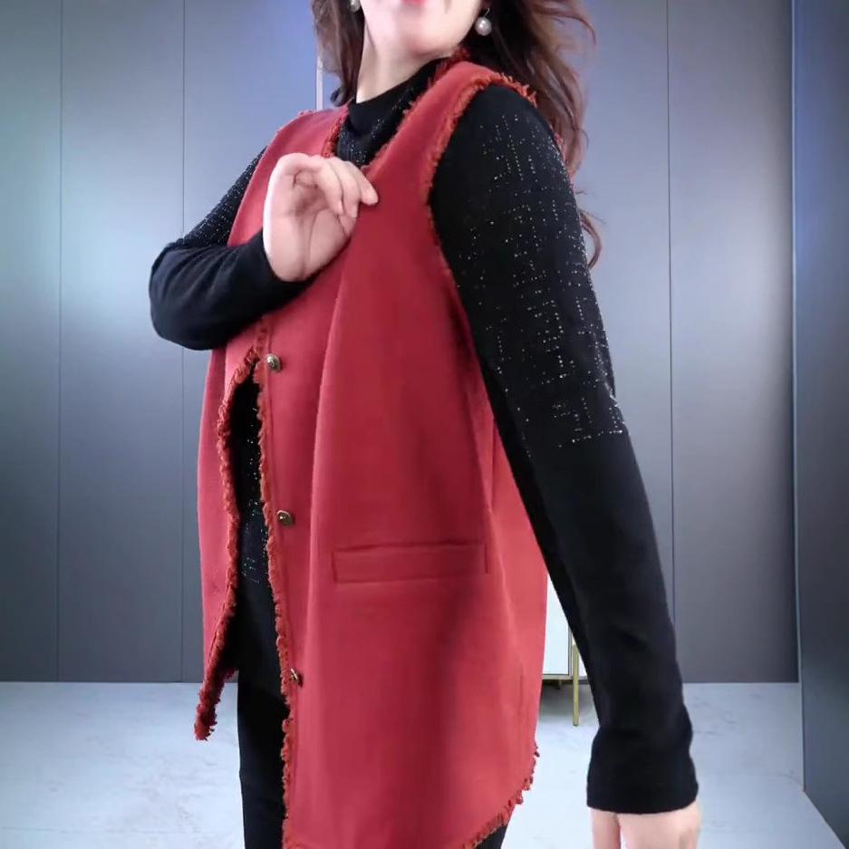 Autumn & Winter Casual Woolen Vest for Middle-Aged Women