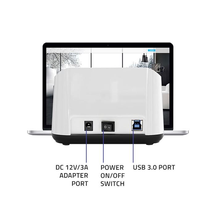 Qoltec Stacja Dokująca Do Dysków Hdd Ssd 2.5" 3.5" | Sata  Iii |  Usb 3.0 | Super Speed 5Gb/S | Z Funkcją Klonowania Offline