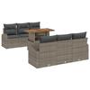 VidaXL Ensemble de salle à manger de jardin 7 pièces avec coussins gris poly rattan acacia 3349530