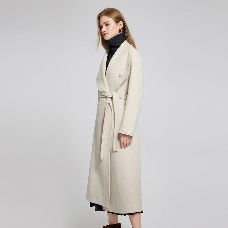 Tatufashion Elegant Lapel Alpaca Wool Double-Faced Coat