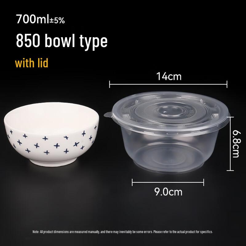 Disposable Round Plastic Bowls with Lids