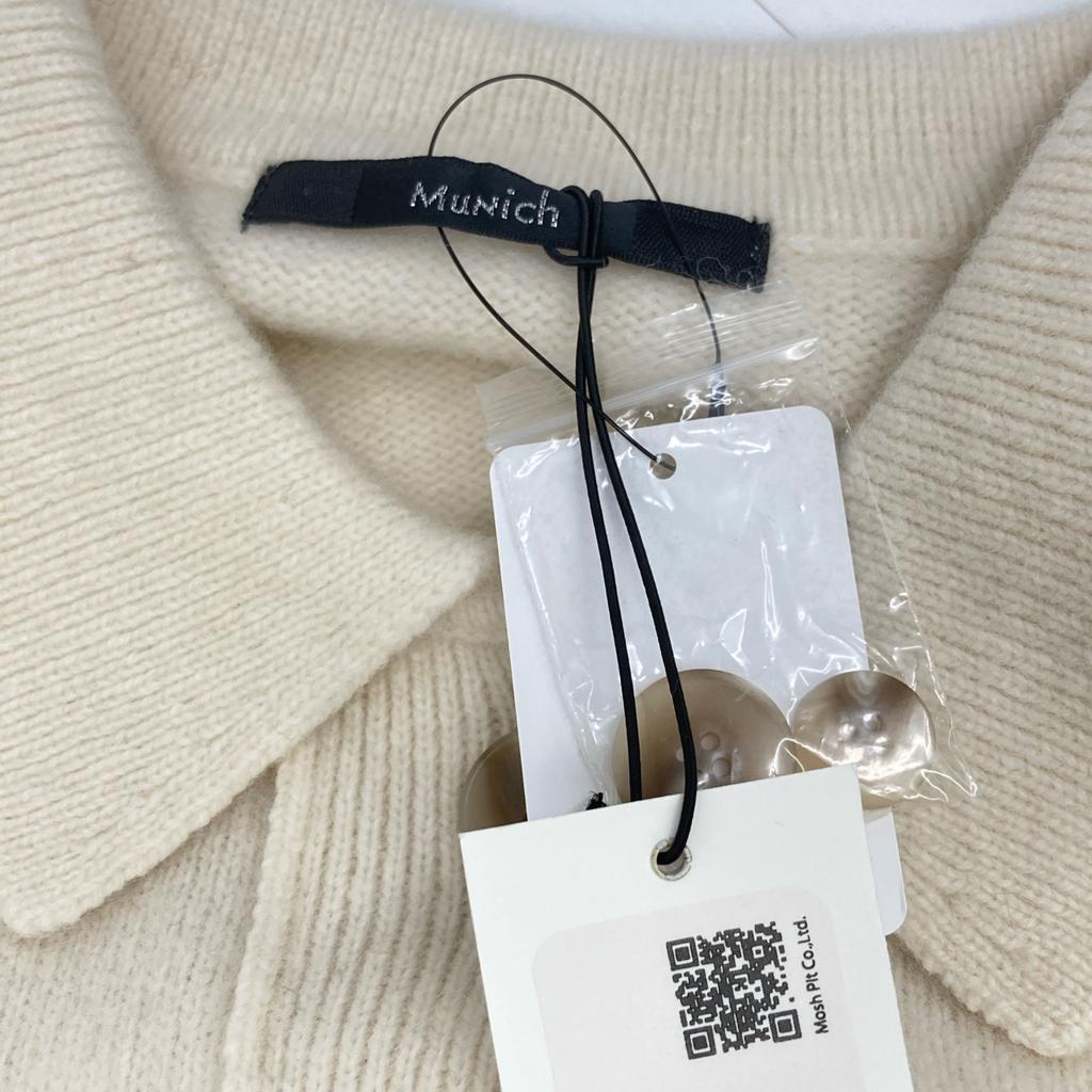 Munich  Ivory Non-Mule Plain Jersey Knit Shirt Tops OS IvoryUsed