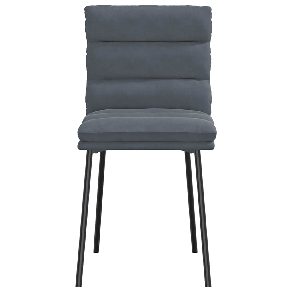 Dining Chairs 2 Pcs Dark Gray Velvet