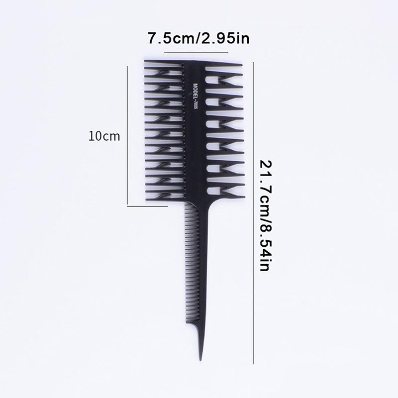 Barber Tool Artifact Double-Sided Coloring Highlighting Comb Wide Tooth Zone Dyeing Comb Fish Bone Hair Brush Salon Accessaries