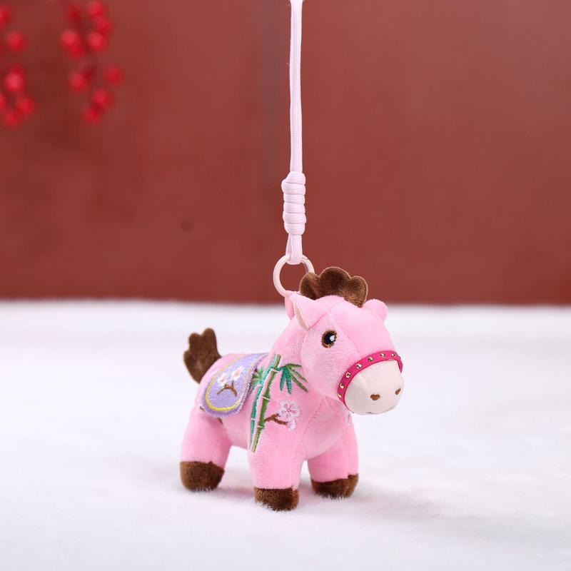 1Pcs 14Cm Lifelike Animal Simulation Stuffed Pony Doll Bag Decor Cute Mini Embroidered Colorful Horse Pendant Keychian Plush Toy