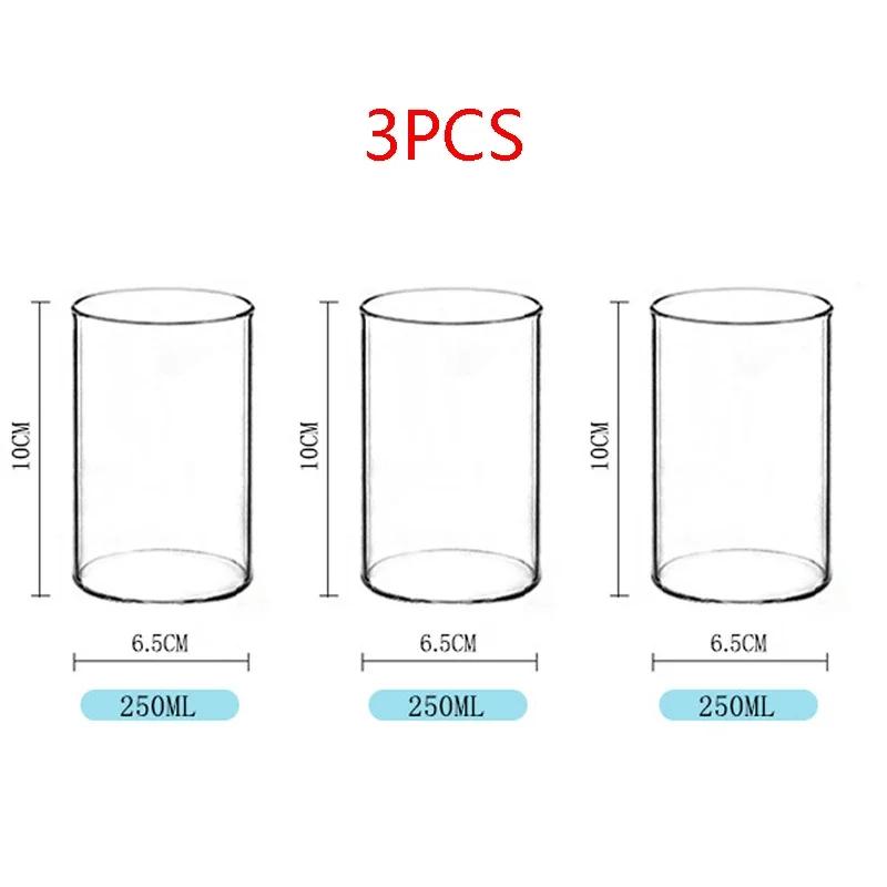 250ML Rakt Glas Vattenglas Kreativ Familj Mjölk Vattenglas Stor Kapacitet Enkelt Kallt Dryckesglas Kaffekopp Mugg