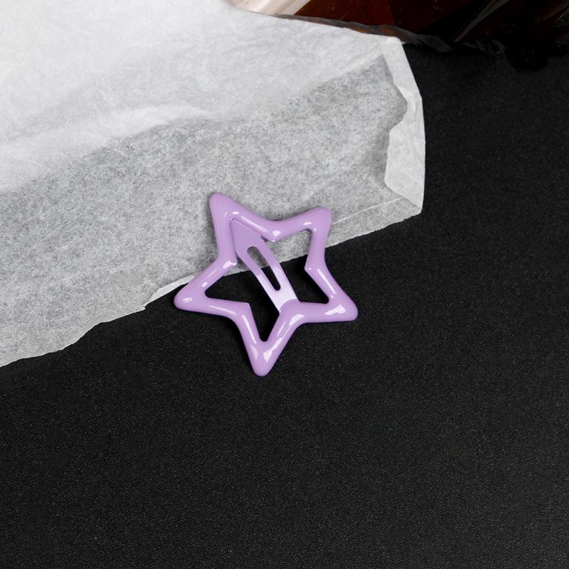 2/20PCS Star BB Red Hair Clip Girls Y2K Cute Silver Color Star Barrettes Women Simple Metal Snap Clip Headdress Hair Accessories