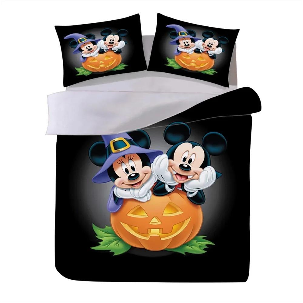 Mickey Mouse Bedding Set Mickey Minnie Duvet Cover Cute Printed Cartoon Quilt Duvet Cover Set for Children Adult Boys Gir