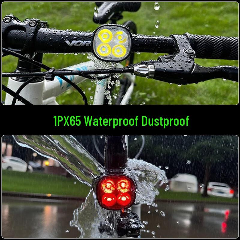 Longjian 4-LED Bicycle Front & Rear Light Set