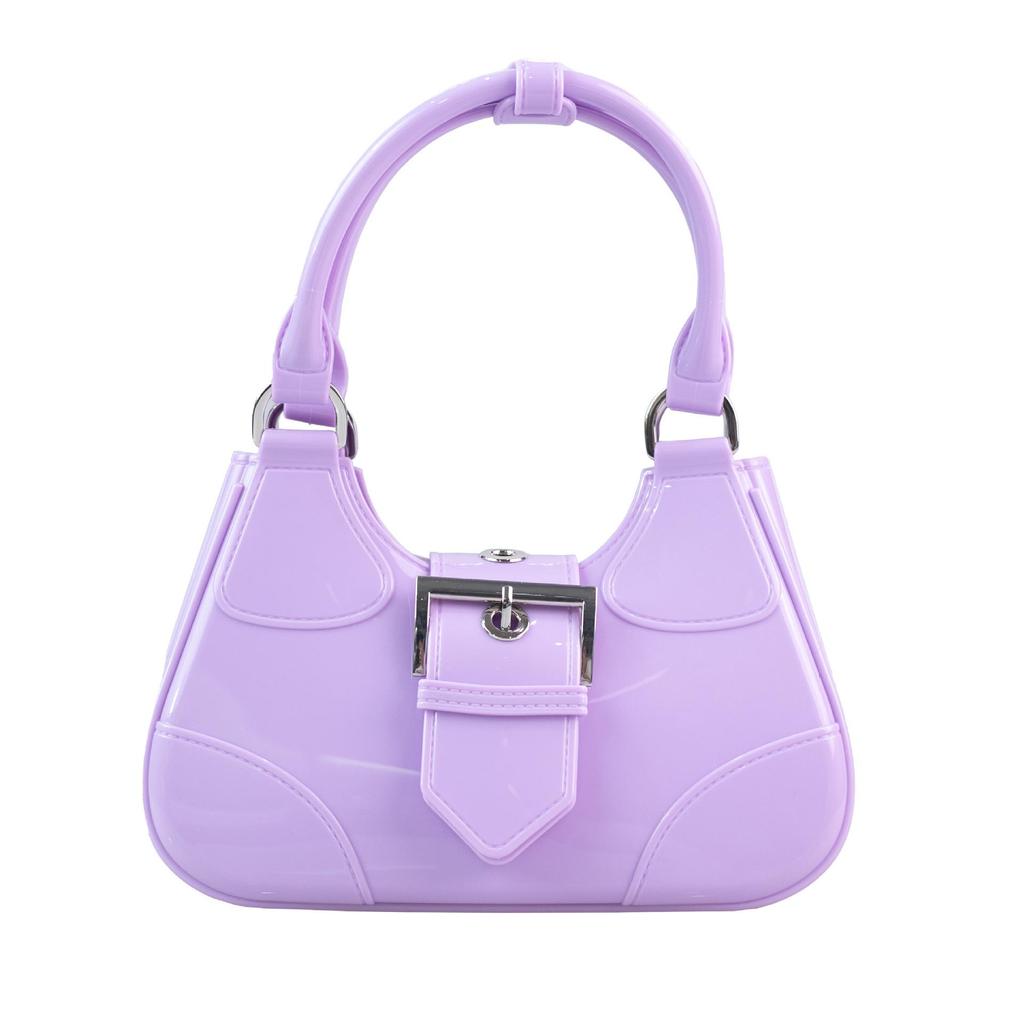 Gespleißte Halbmond-Schulter-Crossbody-Tasche, Damenhandtasche im europäischen und amerikanischen Stil, Motorrad-Achseltasche für Spicy Girl mit Gürtelschnalle