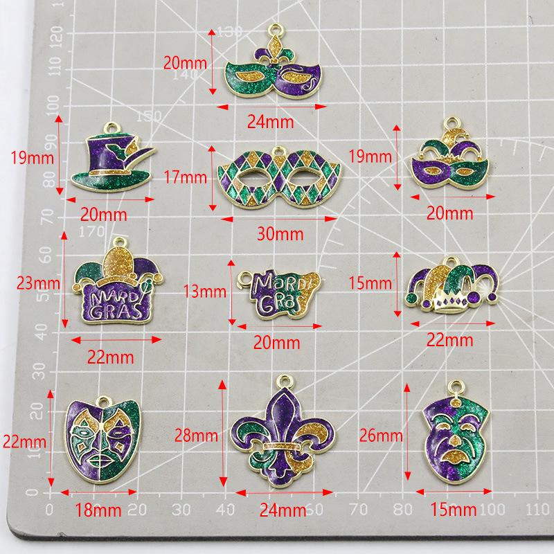 15 Style DIY Alloy Jewelry KC Gold Enamel Masquerade Carnival Pendant Charms