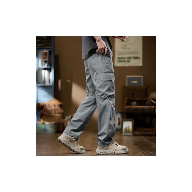 Lymio Men Cargo || Men Cargo Pants || Men Cargo Pants Cotton || Cargos For Men (Cargo112GreyL)