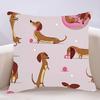 Sausage Dog Dachshund Cute Pillow Case Cushion Cover Soft Cute Throw Pillow Case For Car Sofa Pillowcase Polyester With Zipper