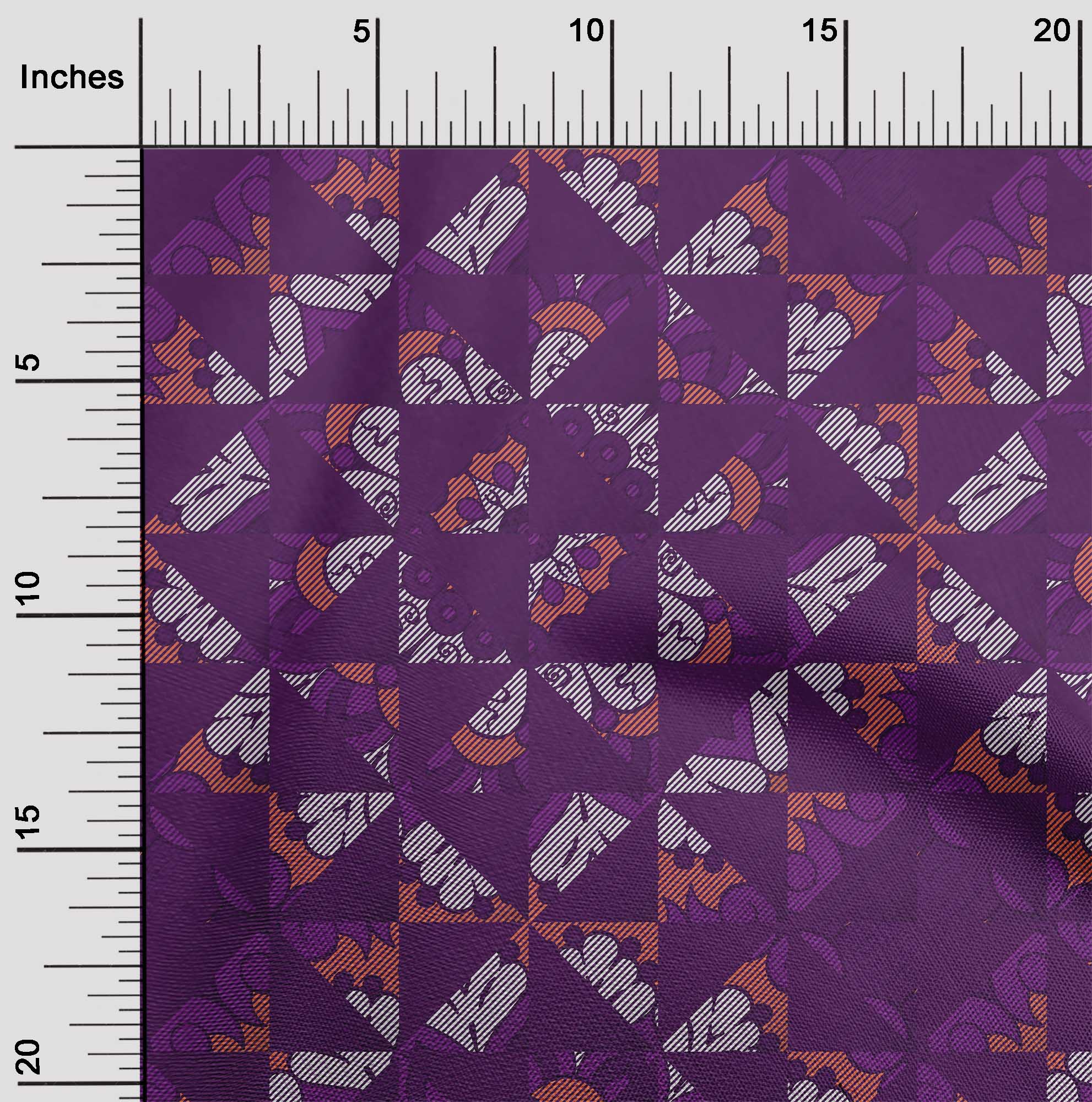 

oneOone Бавовняна флекс Темно-зелена тканина Мандала та трикутник Геометрична сукня Матеріал Тканина з принтом Тканина у дворі 40 дюймів 42 Inch Wide - Viscose Chiffon фіолетовий