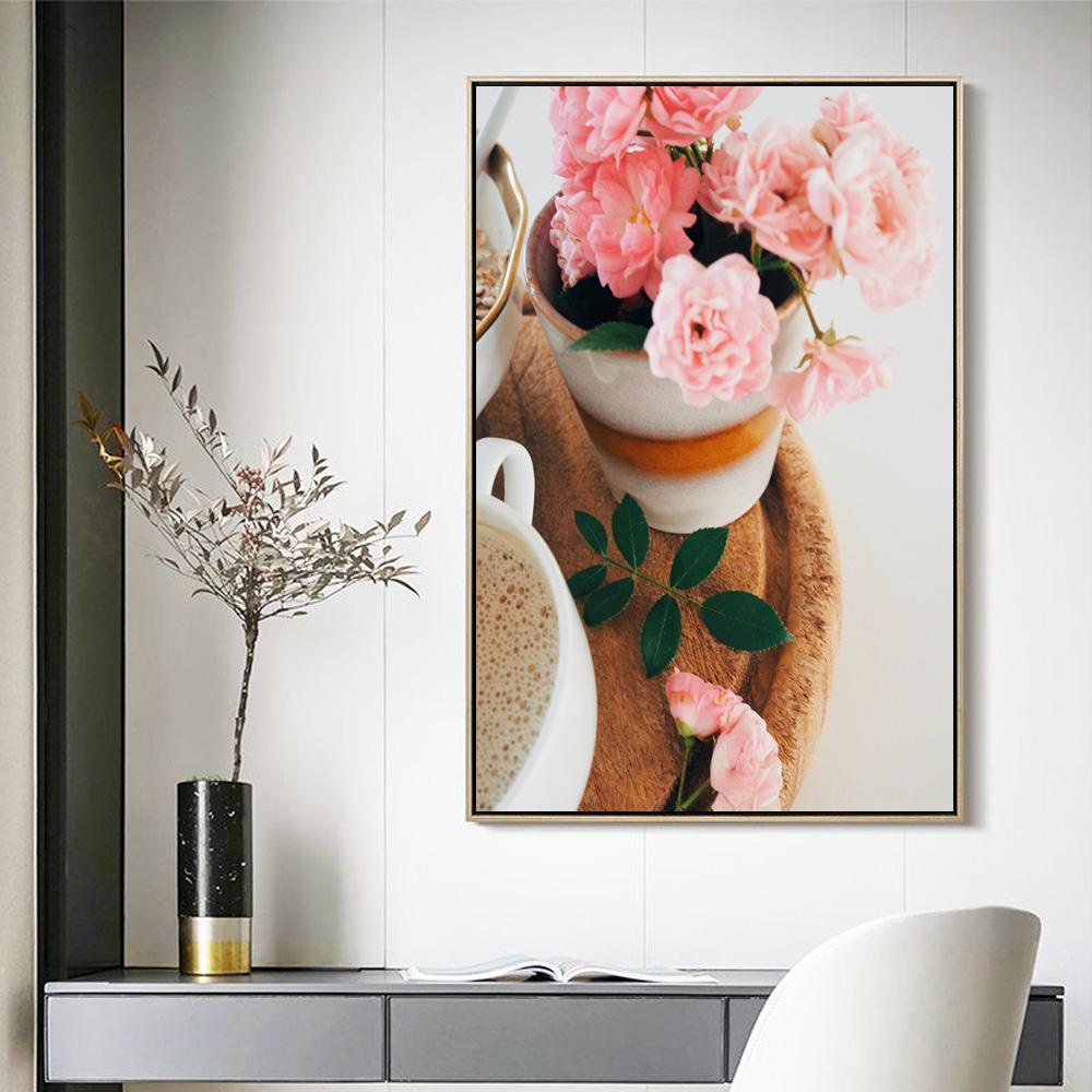 

Растительный пейзаж картина маслом розовый цветок бонсай искусство холст картина гостиная коридор бар украшение дома фреска без рамки 21*30cm No Frame