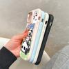 For iPhone 15 14 13 11ProMax 14 15 16 Samsung S25 S24 S23 S22 Redmi 10 13 14C Cartoon Black Cat Silver Edge Soft Liquid Silicone Protective Casing