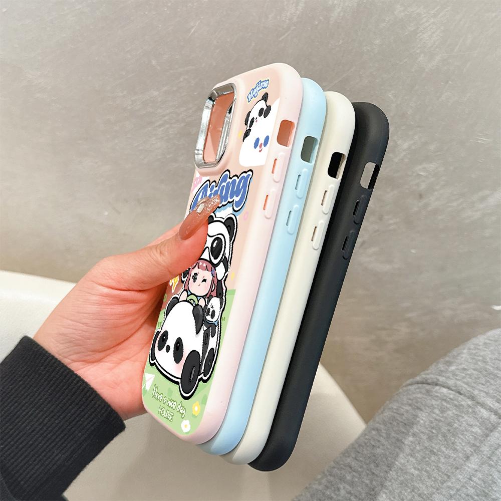 For iPhone 15 14 13 11ProMax 14 15 16 Samsung S25 S24 S23 S22 Redmi 10 13 14C Cartoon Black Cat Silver Edge Soft Liquid Silicone Protective Casing