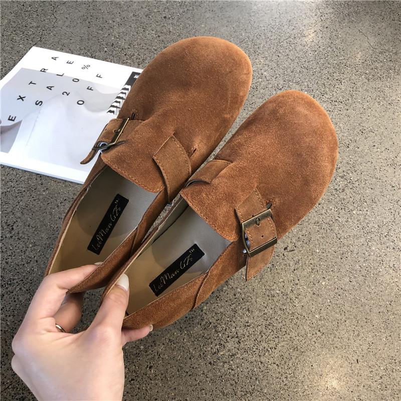 

Кожаные туфли Doudou женские туфли новые ретро уродливые милые на мягкой подошве женские туфли 39 светло-коричневого