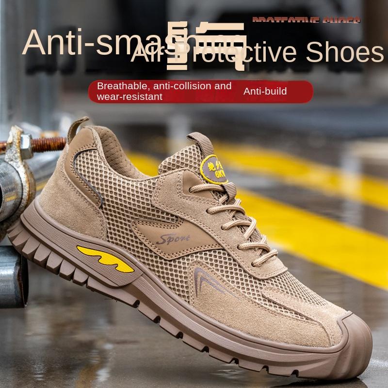 Labor Insurance Shoes Men's Anti-smashing, Anti-piercing, Breathable Steel Bag Head Work Shoes, Electric Welding Welder Safety Shoes