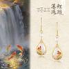 Year After Year Abundance Hetian Jade Earrings: 925 Sterling Silver Needle Palace Style Studs for Women