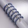 Turkish Lucky Evil Eye Bracelets for Men Women Blue Evil Eye Palm Butterfly Pendant Beads Bracelet Bangle Handmade Charm Jewelry