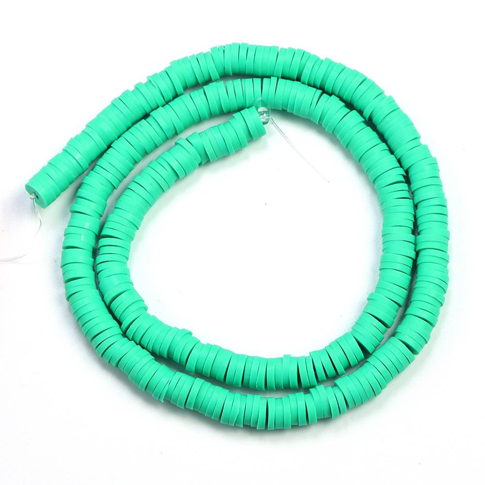 1 Strang 6mm Mehrfarbige Polymer Clay Perlen Flach Rund Handgemacht Lose Abstandene Perlen Für Schmuckherstellung DIY Armband Ohrringe Basteln