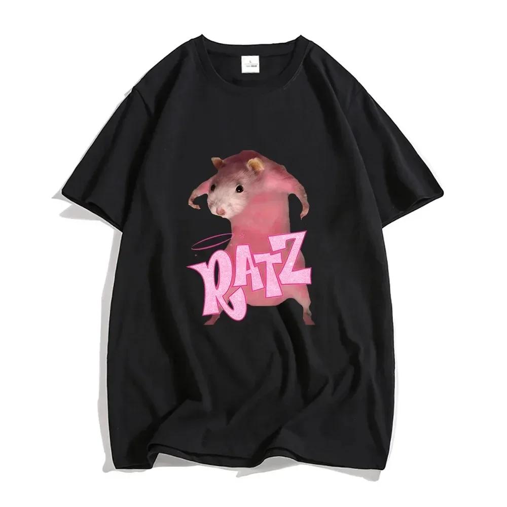 Ratz Pink Mouse Cartoon T-shirt 100% Cotton Casual Short Sleeve Men Tee-shirt Summer Male Round Neck Tshirt Fashion Man Clothing